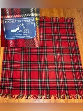 Highland Tweeds Red Tartan Throw Blanket